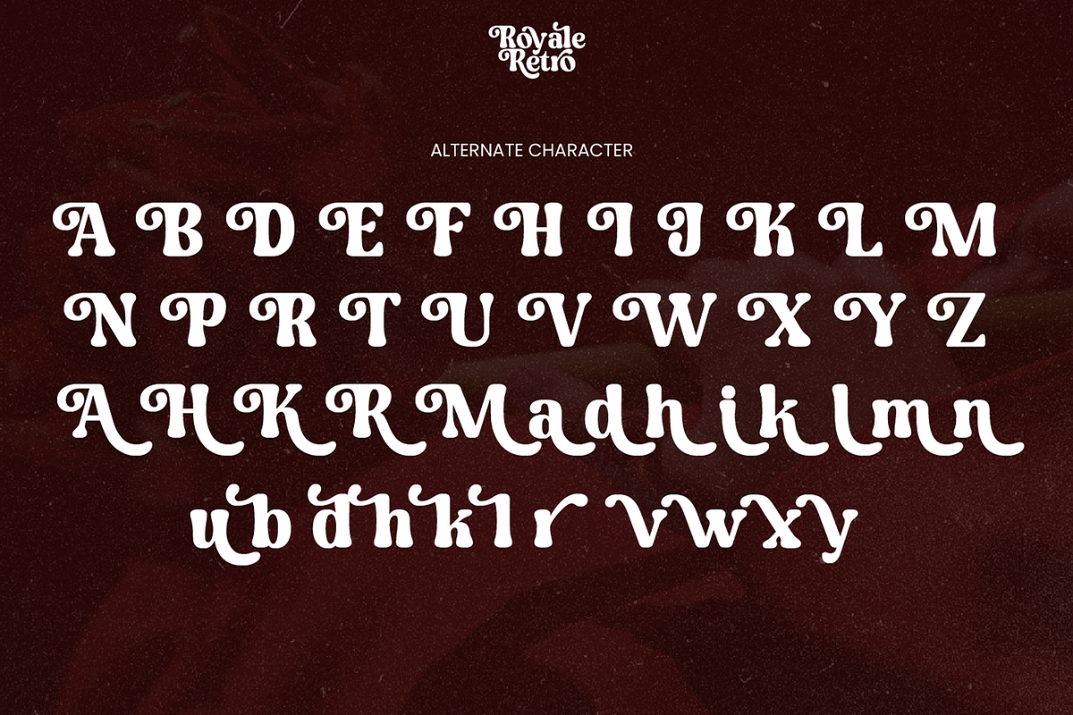Royale Retro Whimsical Vintage Serif, a Sans Serif Font by Haps Space (Photo 9 of 10)
