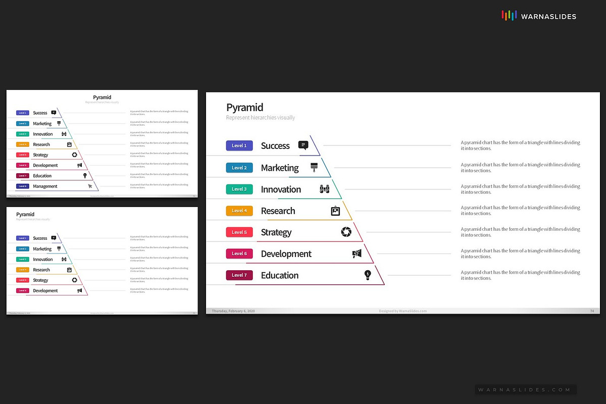 Pyramid Diagram PowerPoint Templates, a Presentation Template by Warna Works (Photo 16 of 23)