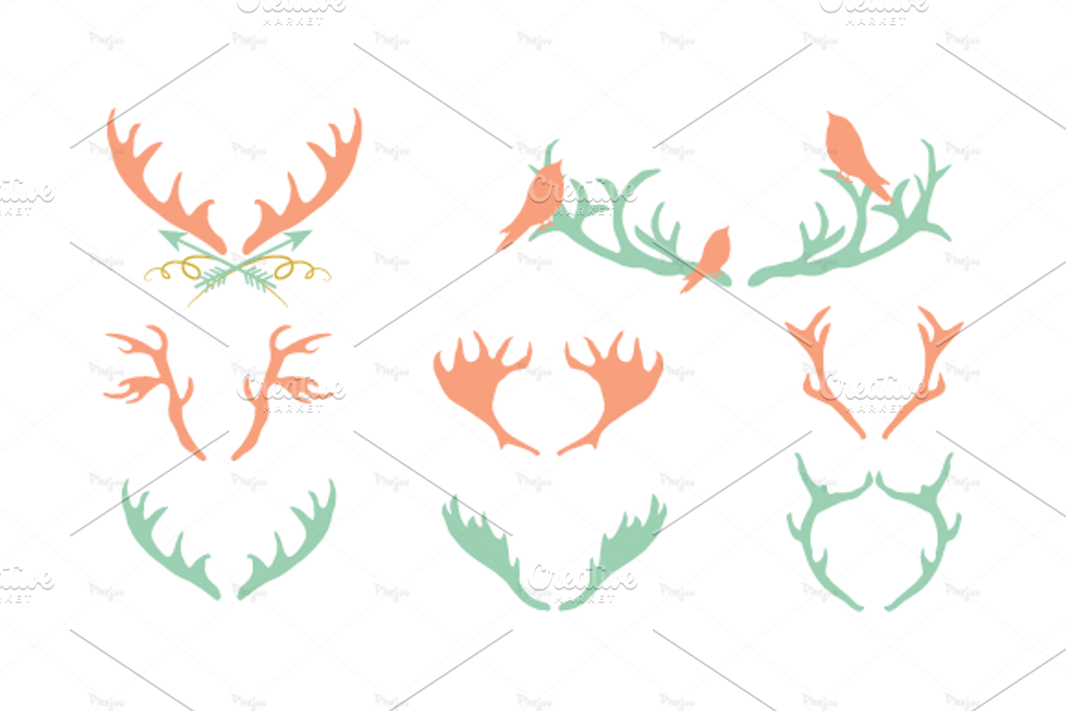 Antlers Clipart in EPS and PNG preview 2