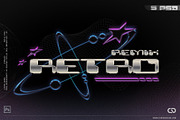 Y2K Chrome Text Effects – 5 PSD File, a Layer Style Add-On by Cursedesign (Thumbnail 1 of 5)