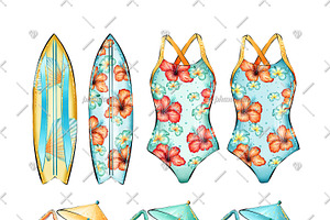 Surfer Girl Cliparts