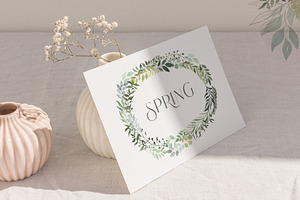 Watercolor Spring Greenery Pack