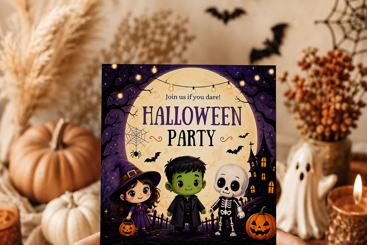 Kids Halloween Party Invitation, an Invitation Template by Arslan (Photo 2 of 5)