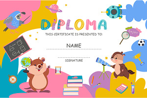 Children diploma certificate, an Object Illustration by Valerie Bodnar