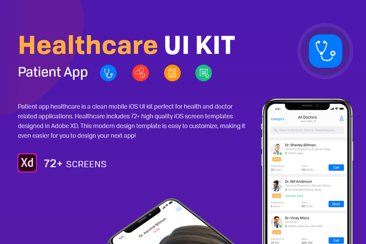 Healthcare Patient UI KIT, an App Template by UX Design Master (Photo 10 of 14)