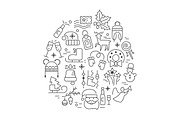 90 winter outline icons, a Graphic by Mallinka (Thumbnail 7 of 8)