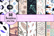 Pastel Boho Seamless Digital Papers, an Illustration by Wow Magic (Thumbnail 2 of 2)