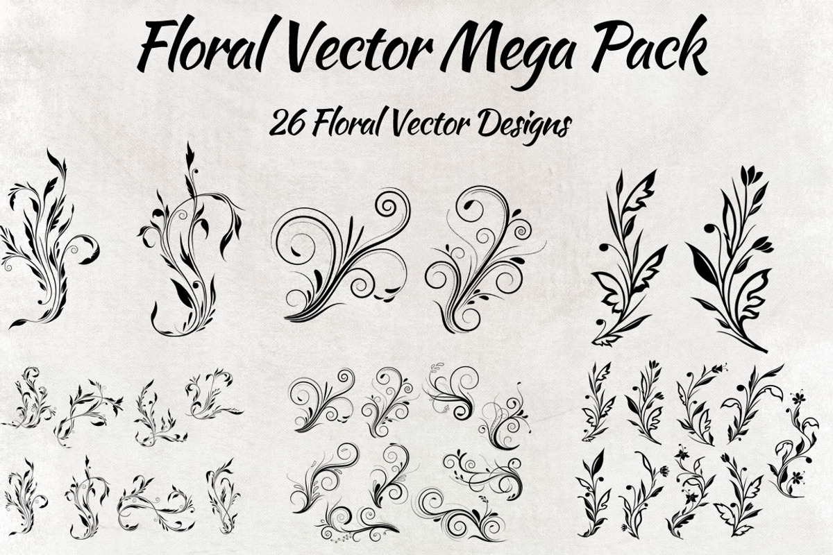 26 Floral Vectors Mega Pack, an Illustration by FanExtra