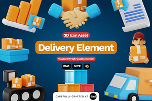 3D Delivery Element Icon