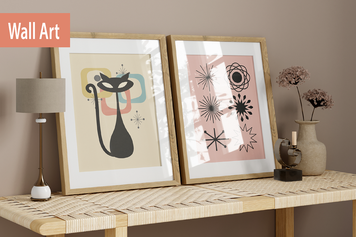 Atomic Cat Posters, Mid Century, an Animal Illustration by Blynn Pippen (Photo 7 of 9)