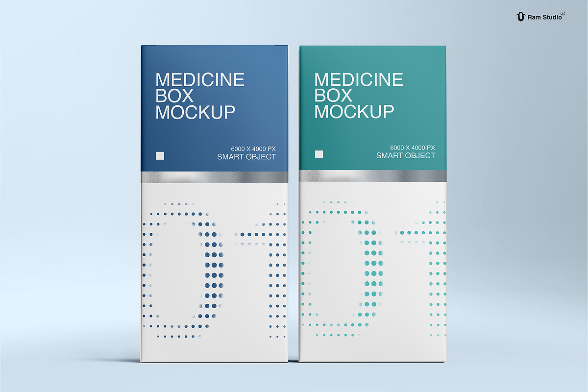 Standing Pharmaceutical Box Mockup, a Packaging Mockup by Ram Studio LLC (Photo 6 of 12)