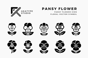 Pansy Flower Icon Vector, an Icon by Akatype Studio