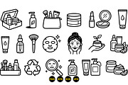Skincare Essentials Line Art Set, an Illustration by designvectx (Thumbnail 3 of 3)
