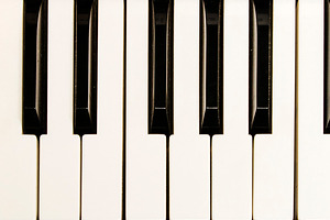 Piano keys close-up