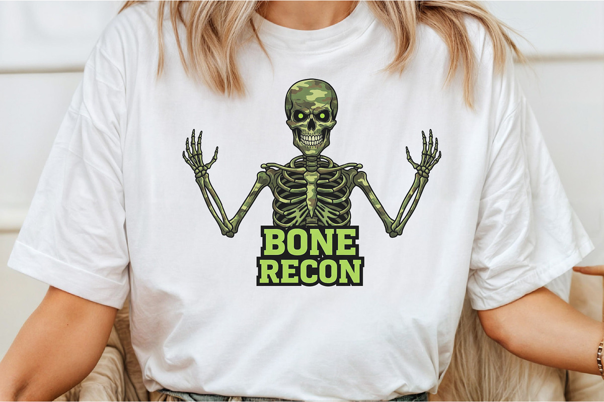 Camo Skeleton Halloween Sublimation, an Illustration by DreamCafeArt (Photo 3 of 6)