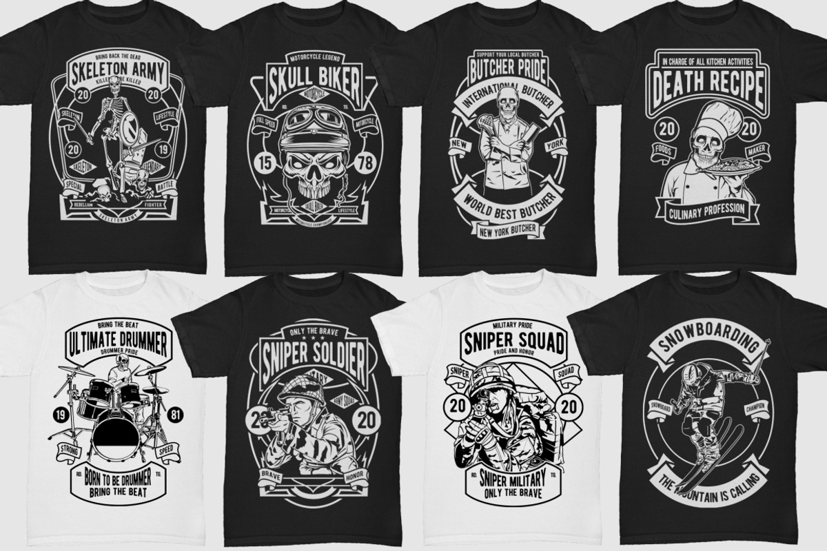250 Retro Tshirt Designs Bundle #4, an Illustration by roach_graphic (Photo 29 of 34)