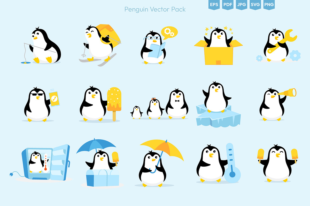 Cute Penguin Illustrations, an Illustration by Ilia Design (Photo 5 of 6)