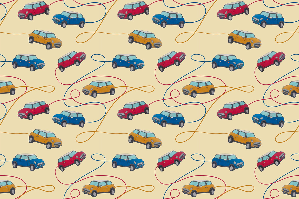 Toy Cars Seamless Repeat Pattern, an Illustration by Forest Lily