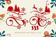 Samantha Christmas Monogram, a Handwritten Font by Yoga Letter (Thumbnail 1 of 7)