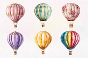 Pastel Hot Air Balloons Clipart, an Illustration by Dream Creation (Thumbnail 2 of 6)
