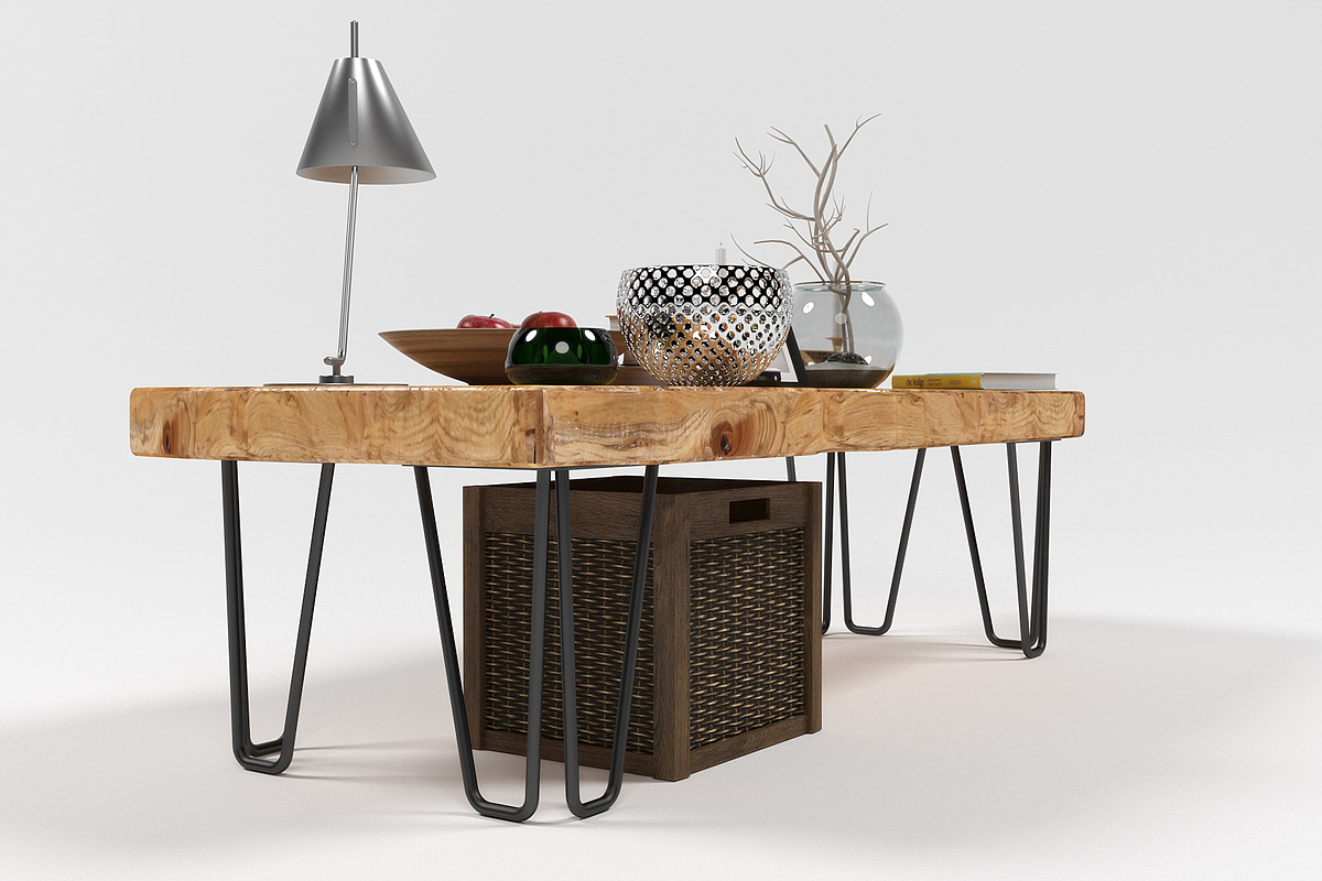 Slab coffee table, a Furniture 3D Model by inDahouze (Photo 3 of 8)