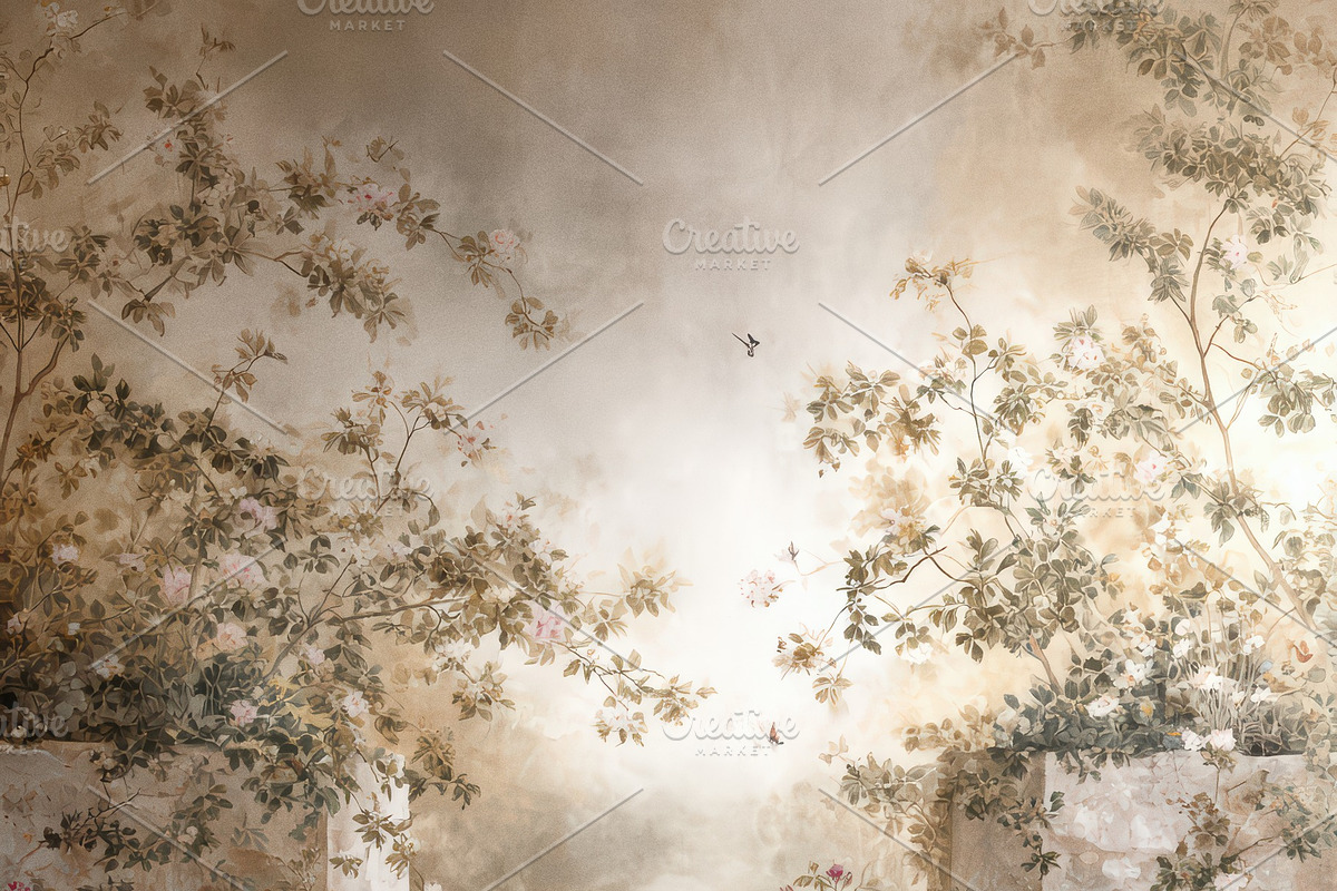 Cotswolds Wildflower Wallpaper, a Decorative Illustration by Virgo Studio