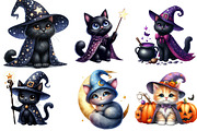 Witch Cats Clipart, an Illustration by DreamArtGraphic (Thumbnail 3 of 4)