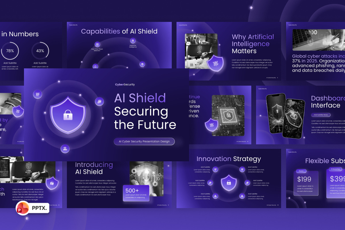 AI Cyber Security PowerPoint, a Presentation Template by Loin Studio (Photo 1 of 4)