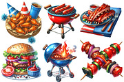 Summer BBQ Party Clipart, an Illustration by Designworld (Thumbnail 2 of 6)