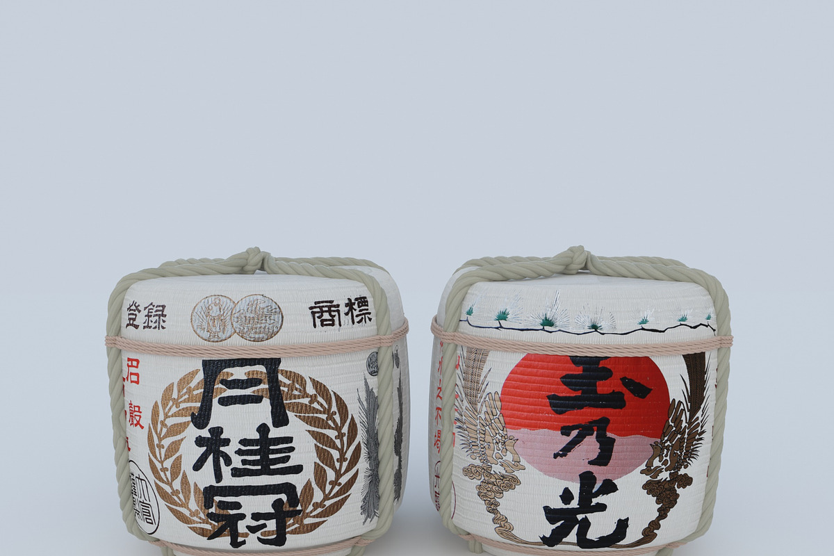 Japanese Sake Barrels, a Food & Drink 3D Model by 3DTreatment (Photo 4 of 24)