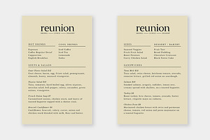 Reunion Menu Design Template