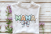 Vintage Mama Floral Bow PNG, an Illustration by CraftArtStudio (Thumbnail 2 of 4)