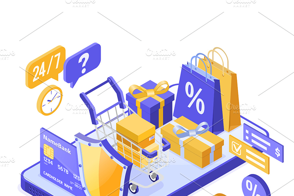 Online Internet Shopping Delivery, a Person Illustration by TAlex (Photo 6 of 6)