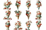Whimsical Summer Ice Cream Clipart, an Illustration by DreamArtGraphic (Thumbnail 2 of 5)
