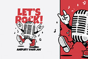 Mic Rock Cartoon Character, an Illustration by Decoconio Design (Thumbnail 1 of 4)