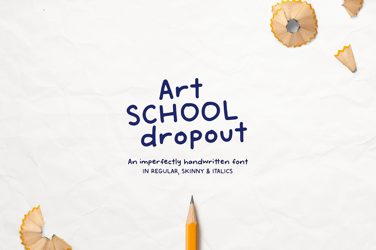 Art School Dropout + Doodles, a Handwritten Font by Callie Rian & Co. (Photo 1 of 11)
