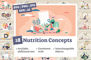 18 Nutrition Concepts V1, a Food Illustration by VectorMine (Thumbnail 1 of 8)