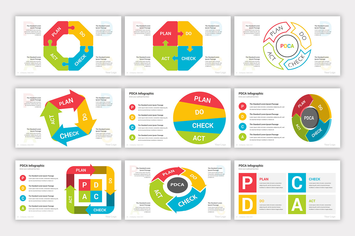 PDCA Cycle PowerPoint Infographics, a Presentation Template by SlideOne (Photo 7 of 7)