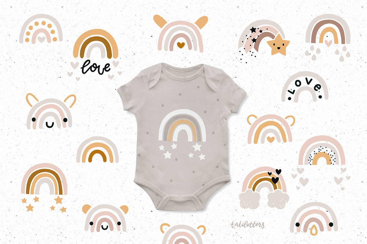 Baby dinosaur clipart & patterns, an Animal Illustration by tatiletters (Photo 3 of 10)