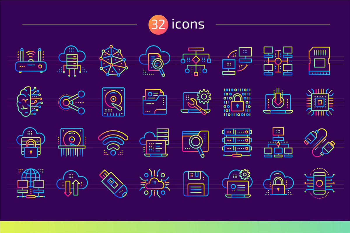 32+ Cloud computing : : GRADICONS, an Outline Icon by OV11