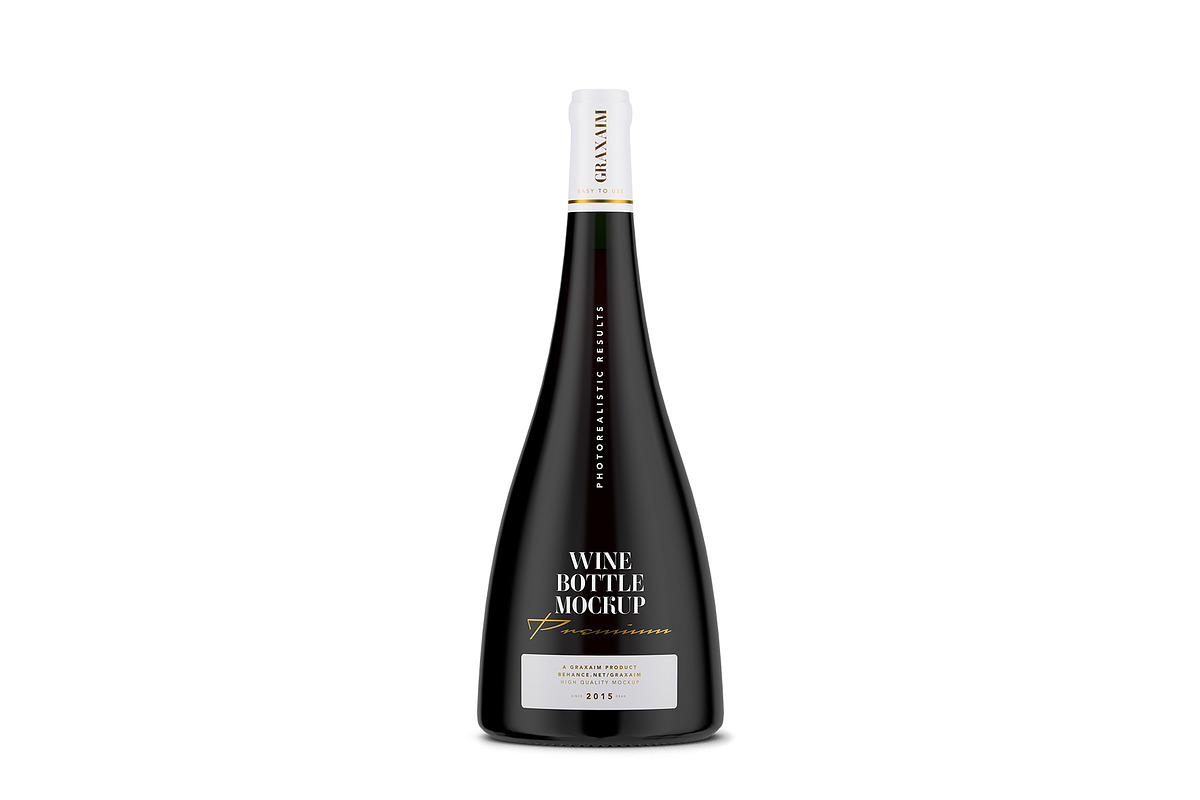 Black Bottle Mockup - Wine, a Product Mockup by Graxaim Mock-up (Photo 1 of 6)