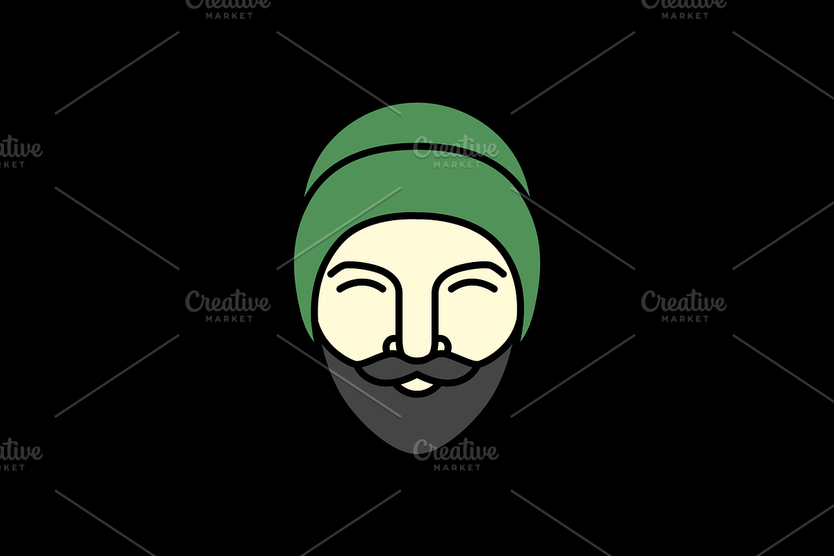 men head cool mustache vintage logo, a Branding & Logo Template by devastd