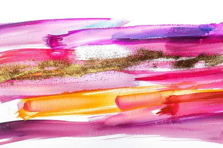 Abstract blue and pink watercolor st, an Abstract Photo by Pixeness
