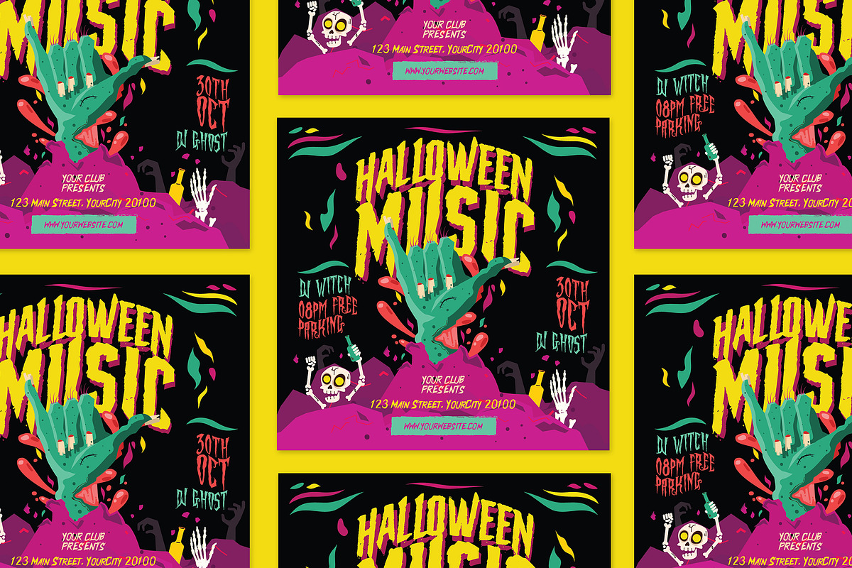 Halloween Rock Music Flyer, a Flyer Template by Creativestoree (Photo 2 of 5)