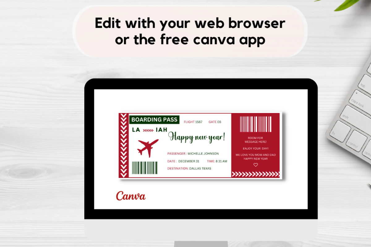 Happy New Year Boarding Pass, a Card Template by YasdeyDesigns (Photo 5 of 8)