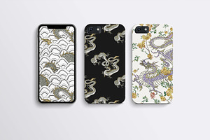 Loong. Seamless Patterns