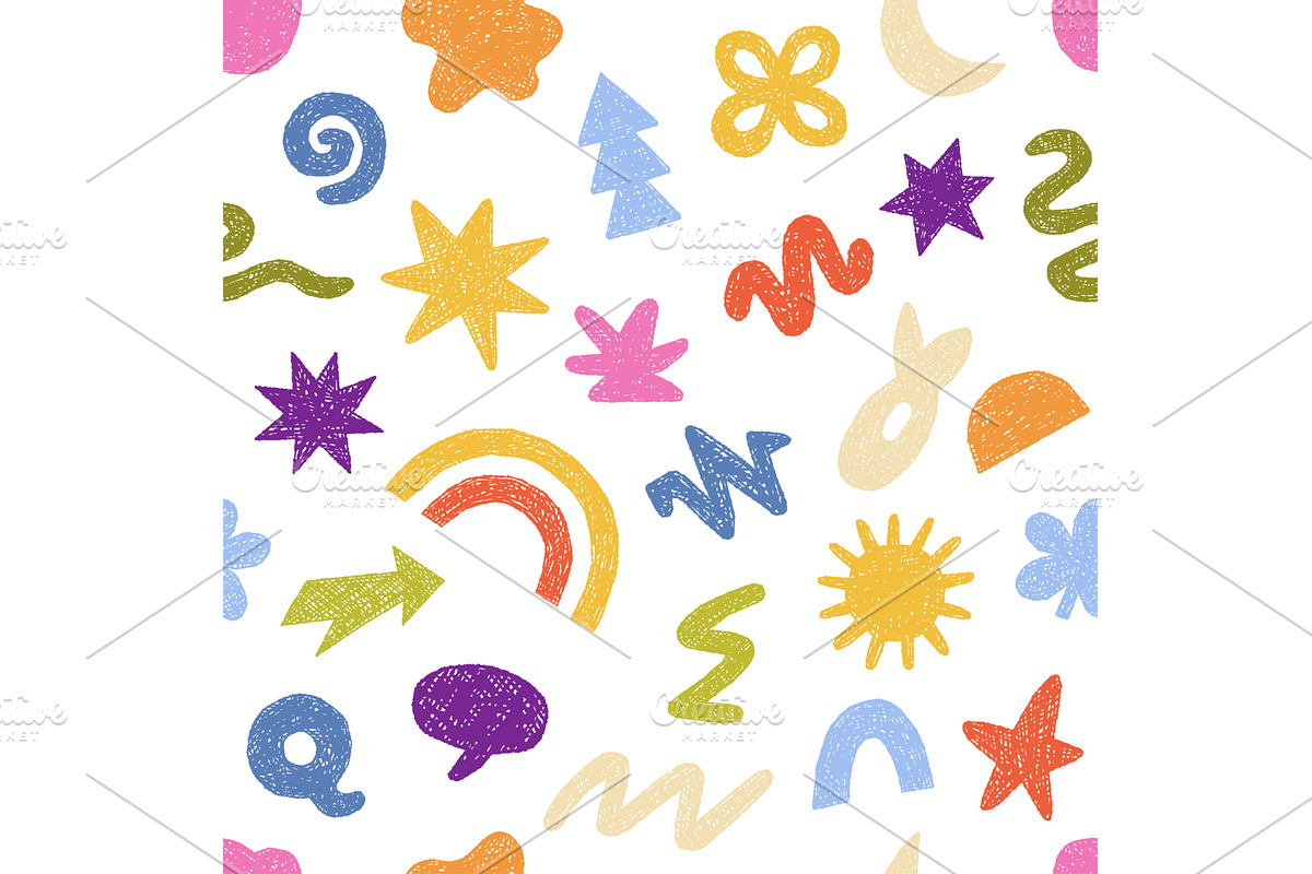 Colorful Abstract Shape Seamless, an Illustration by Flashvector