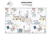 Dragon Castle Kingdom pattern, a Pattern Graphic by Milatoo (Thumbnail 4 of 4)