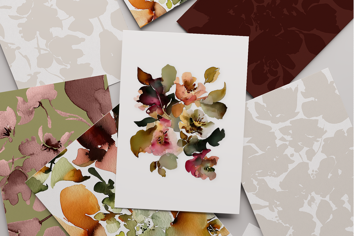 Watercolor Floral Stains, a Decorative Illustration by ThaismotaCreativeCo (Photo 2 of 7)