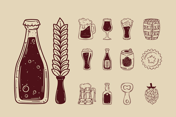 Craft Beer Illustration Set preview 2
